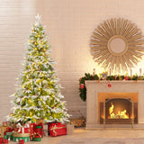 6/7.5/9 FT Pre-Lit Artificial Christmas Tree with 765/1135/1871 Tips and 280/470/690 Warm-White LED Lights-S