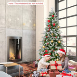 6/7.5/9 FT Pre-Lit Artificial Christmas Tree with 765/1135/1871 Tips and 280/470/690 Warm-White LED Lights-S