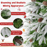6/7.5/9 FT Pre-Lit Artificial Christmas Tree with 765/1135/1871 Tips and 280/470/690 Warm-White LED Lights-S