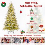 6/7.5/9 FT Pre-Lit Artificial Christmas Tree with 765/1135/1871 Tips and 280/470/690 Warm-White LED Lights-S