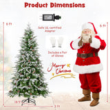 6/7.5/9 FT Pre-Lit Artificial Christmas Tree with 765/1135/1871 Tips and 280/470/690 Warm-White LED Lights-S
