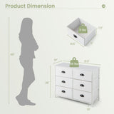 6 Fabric Drawers Storage Chest with Wooden Top-White