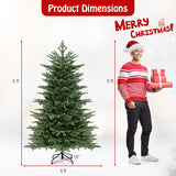 5/6/7 Feet Artificial Christmas Tree with 1426/2116/3156 Lush PVC and 200/300/400 Warm White LED Lights-M