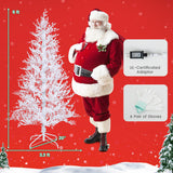 6 Feet Artificial Xmas Tree with 383 PE Branch Tips and 300 LED Lights