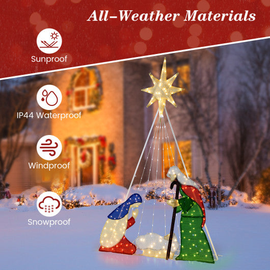 6 Feet Lighted Nativity Scene with 240 LED Lights