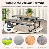 6 Feet Outdoor Picnic Table Bench Set for 6-8 People-Gray