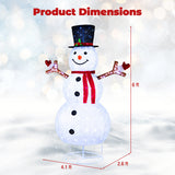 6 Feet Pre-Lit Christmas Snowman with Built-in Lights and Black Hat