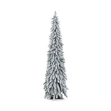 4/5/6 Feet Pre-Lit Artificial Christmas Tree Snow-Flocked Slim Pencil Xmas Decor-6 ft