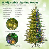 6 Feet Pre-Lit Artificial Christmas Tree with Warm White LED Lights