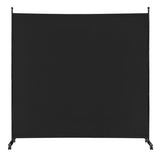 6 Feet Single Panel Rolling Room Divider with Smooth Wheels
