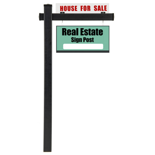 6 Feet Vinyl UPVC Real Estate Sign Post Realtor Yard Sign Post-Black
