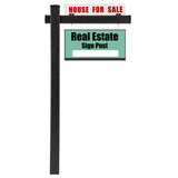 6 Feet Vinyl UPVC Real Estate Sign Post Realtor Yard Sign Post-Black