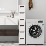 3/4/5/6-Drawer Rolling Organizer Unit Narrow Storage Cabinet with Built-In Wheels for Small Space-6-Drawer