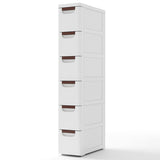 3/4/5/6-Drawer Rolling Organizer Unit Narrow Storage Cabinet with Built-In Wheels for Small Space-6-Drawer
