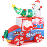6 ft Christmas Inflatable Santa on Car Blow up Festive Vehicle with Santa Clause