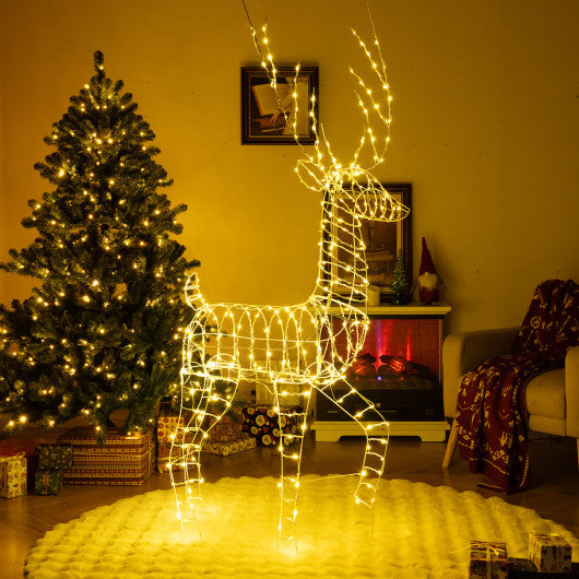 6 FT Pre-Lit Christmas Reindeer with 300 Warm White LED Lights and Zip Ties