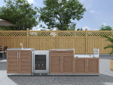 Outdoor Kitchen Stainless Steel 4 Piece Cabinet Set with Sink, Bar, Grill Cabinet and Fridge