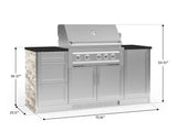 Outdoor Kitchen Signature Series 6 Piece Cabinet Set with Platinum Grill, 3 Drawer, 1 Door and Grill Cabinet