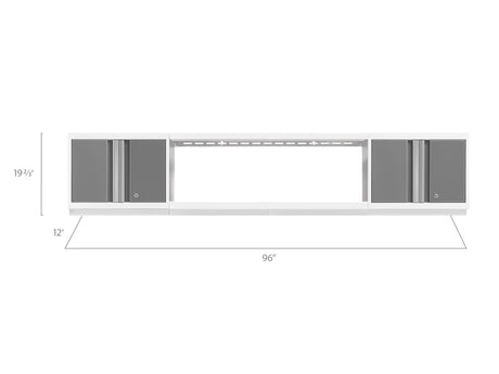 Bold Series 3 Piece Cabinet Set with Wall Cabinets and 48. in Display Shelf
