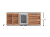 Outdoor Kitchen Stainless Steel 5 Piece Cabinet Set with 3-Drawer, 2-Door Cabinet, Countertops and Fridge