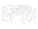 Monterey 4 Seater Dining Set with 72 In. Table