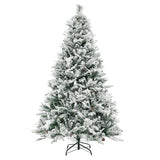 4.5/6/7 Feet Artificial Xmas Tree with Pine Needles and LED Lights-6 ft