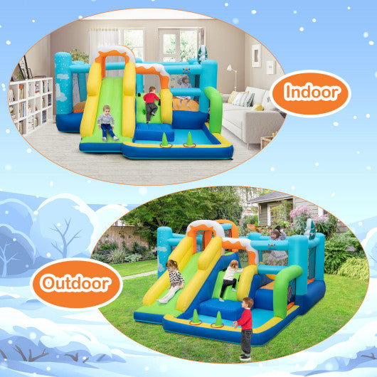 7-in-1 Kids Inflatable Bounce House with Jumping Area without Blower