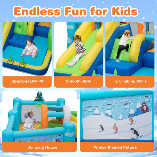 7-in-1 Kids Inflatable Bounce House with Jumping Area without Blower