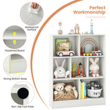 7-Section Freestanding Bookshelf for Kids Room Classroom Daycare Nursery-White