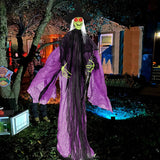 7.2 ft Halloween Standing Witch with Lighted Eyes and Automatic Arm Movement