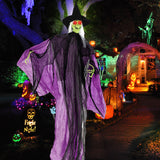 7.2 ft Halloween Standing Witch with Lighted Eyes and Automatic Arm Movement