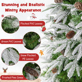 6/7.5/9 FT Pre-Lit Artificial Christmas Tree with 765/1135/1871 Tips and 280/470/690 Warm-White LED Lights-M