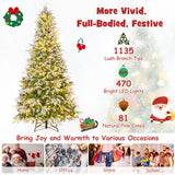 6/7.5/9 FT Pre-Lit Artificial Christmas Tree with 765/1135/1871 Tips and 280/470/690 Warm-White LED Lights-M