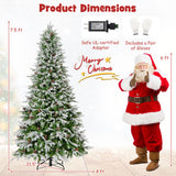 6/7.5/9 FT Pre-Lit Artificial Christmas Tree with 765/1135/1871 Tips and 280/470/690 Warm-White LED Lights-M