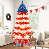 7.5 Feet Artificial Christmas Tree with Warm White LED Lights