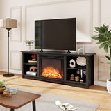 70 Inch TV Stand for up to 75 Inch Flat Screen TVs with Adjustable Shelves-Black