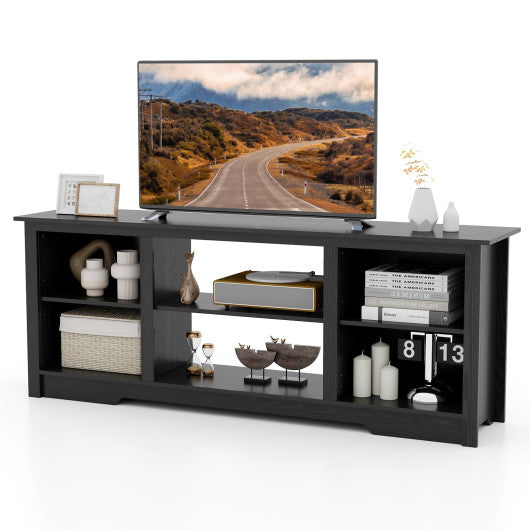 70 Inch TV Stand for up to 75 Inch Flat Screen TVs with Adjustable Shelves-Black