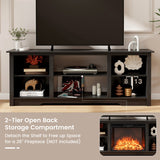 70 Inch TV Stand for up to 75 Inch Flat Screen TVs with Adjustable Shelves-Black