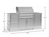 Outdoor Kitchen Signature Series 6 Piece Cabinet Set with Platinum Grill, 3 Drawer, 1 Door and Grill Cabinet