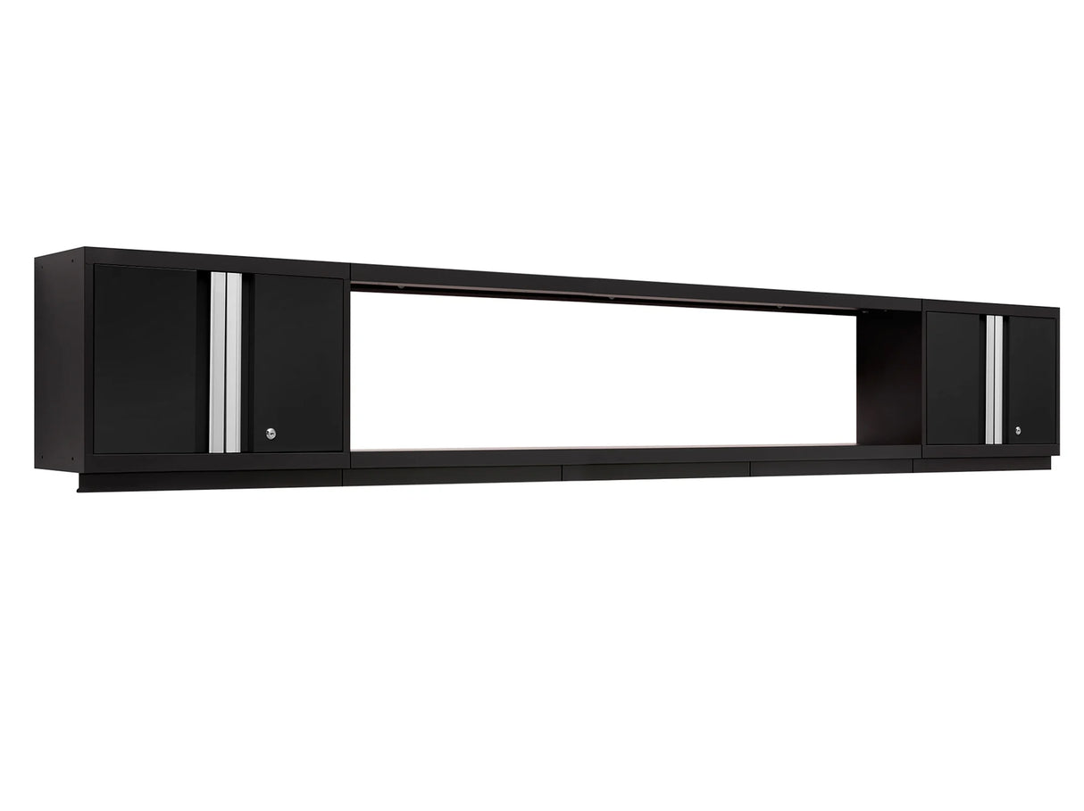Bold Series 3 Piece Cabinet Set with Wall Cabinets and 72 In. Display Shelf