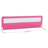 71 Inch Extra Long Swing Down Bed Guardrail with Safety Straps-Pink