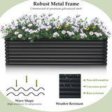 71 Inch Galvanized Metal Raised Garden Bed for Garden Backyard-Dark Gray