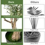 6 Feet Artificial Olive Tree in Cement Pot-2 Pieces