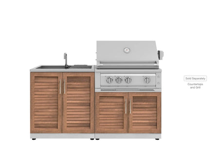 Outdoor Kitchen Stainless Steel 2 Piece Cabinet Set with Sink and Grill Cabinet