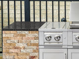 Outdoor Kitchen Signature Series 6 Piece Cabinet Set with Platinum Grill, 3 Drawer, 1 Door and Grill Cabinet