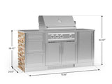 Outdoor Kitchen Signature Series 6 Piece Cabinet Set with Platinum Grill, 3 Drawer, 1 Door and Grill Cabinet