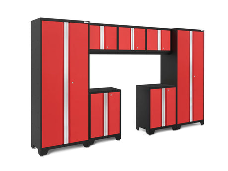 Bold Series 7 Piece Cabinet Set with Base, Wall Cabinets and 30 In. Lockers