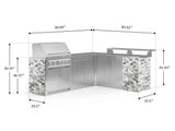 Outdoor Kitchen Signature Series 8 Piece L Shape Cabinet Set with 2 Door, Bar, Platinum Grill and Grill Cabinet