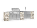 Outdoor Kitchen Signature Series 11 Piece Cabinet Set with Dual Side Burner, Sink, Platinum Grill and Grill Cabinet