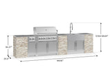 Outdoor Kitchen Signature Series 11 Piece Cabinet Set with Dual Side Burner, Sink, Platinum Grill and Grill Cabinet